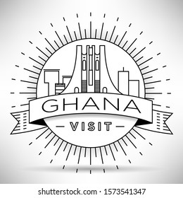 Minimal Ghana Linear Skyline with Typographic Design
