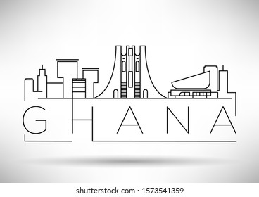 Minimal Ghana Linear Skyline with Typographic Design