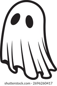 Paquete de Vector de arte de línea de calabaza y fantasma mínimo