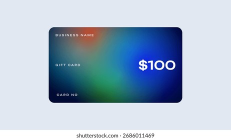 Valor mínimo de Tarjeta de regalo de $100. Tarjeta de regalo de compras en diseño minimalista. 