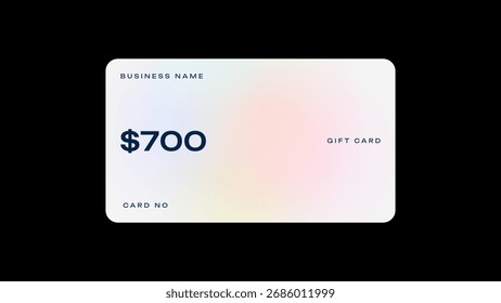 Valor mínimo de Tarjeta de regalo de $700. Tarjeta de regalo de compras en diseño minimalista. 