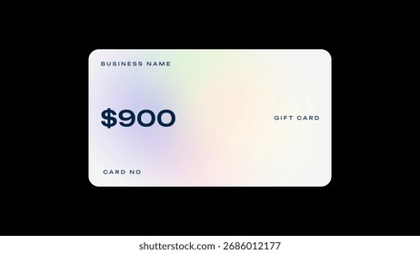 Valor mínimo do vale-presente de US$ 900. Cartão de presente de compras em design mínimo. 