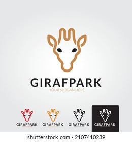 minimal giraffe logo template - vector illustration