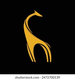 Ilustración vectorial de Plantilla de logotipo de jirafa mínima