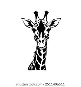 Minimal Giraffe Silhouette Icon Design with Abstract Vector Art for Elegant Branding