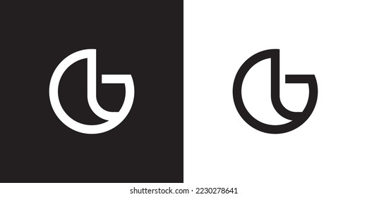 Minimal GL logo. Icon of a LG letter on a luxury background. Logo idea based on the GL monogram initials. Professional variety letter symbol and LG logo on black and white background.