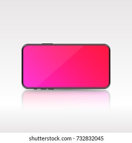 Minimal glossy smartphone design with reflecting. Eps 10 stock vector illustration 