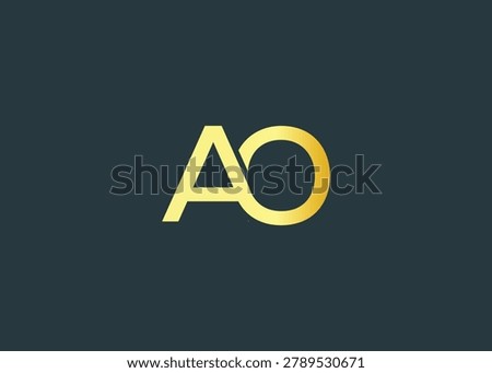 Minimal gold AO monogram logo. Elegant Luxury Branding Mark For Agency Or Business Identity