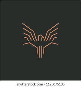 Minimal gold eagle logo template