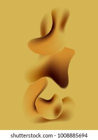 Minimal Gold Gradient Flow Cover. Duo Tone Cover Design. Geometry Halftone Banner. Minimalist Hipster. Trendy Geometric Journal. Bright Modern Vector Poster. Abstract Fluid Shape Template. Cool Design