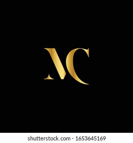  Minimal and GOLDEN color MC letter icon based minimal logo template