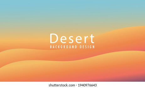 Minimal golden desert vector illustration. Wavy shape with soft earthtone color gradient. Panoramic views. Abstract landscape background design template.