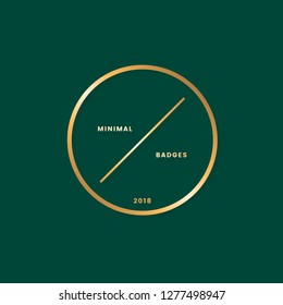Minimal golden round badge vector