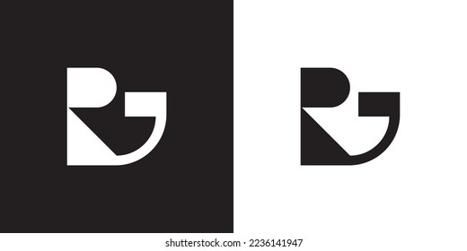 Minimales GR-Logo. Symbol eines RG-Buchstabens auf luxuriösem Hintergrund. Logo-Idee basierend auf den GR-Monogramm-Initialen. Professionelles Symbol für Abwechslung und RG-Logo auf schwarz-weißem Hintergrund.