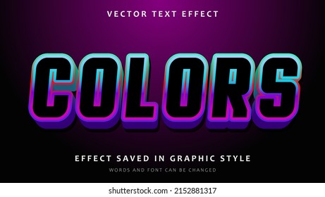 Minimal Gradient 3d Colors Editable Text Effect Design Template. Effect Saved In Graphic Style 