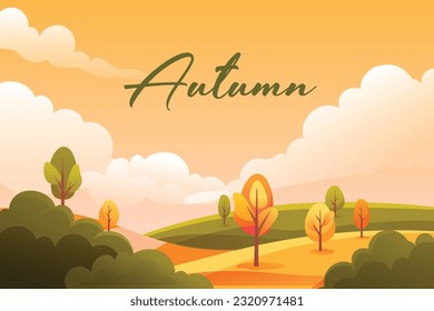 Minimal Gradient Autumn Landscape Background