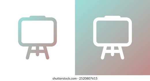 Minimal gradient blackboard icon. Back to school. Vector illustration, flat design