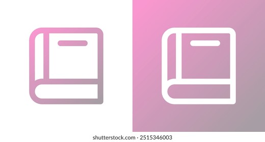 Icono de libro de degradado mínimo. Regreso a la escuela. Ilustración vectorial, diseño plano