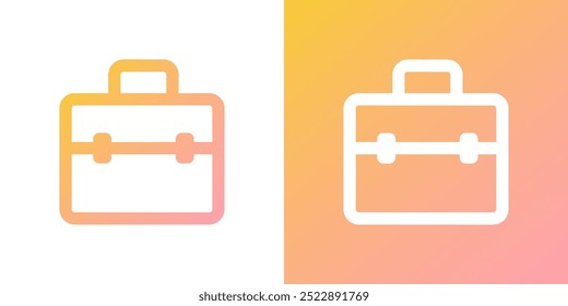 Minimal gradient briefcase icon. Back to school. Vector illustration, flat design