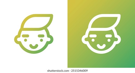 Minimal gradient child icon. Back to school. Vector illustration, flat design