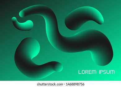 Minimal gradient color background vector templates with fluid shapes