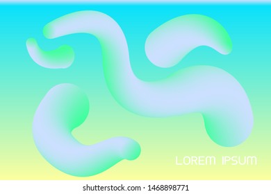 Minimal gradient color background vector templates with fluid shapes