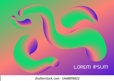 Minimal gradient color background vector templates with fluid shapes