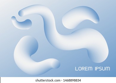 Minimal gradient color background vector templates with fluid shapes