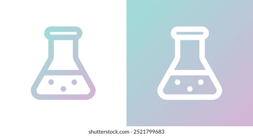 Minimal gradient conical flask icon. Back to school. Vector illustration, flat design