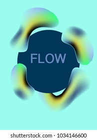 Minimal Gradient Flow Cover. Duo Tone Cover Design. Geometry Halftone Banner. Minimalist Hipster. Trendy Geometric Journal. Bright Modern Vector Poster. Abstract Fluid Shape Template. Cool Design.