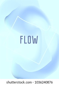 Minimal Gradient Flow Cover. Duo Tone Cover Design. Geometry Halftone Banner. Minimalist Hipster. Trendy Geometric Journal. Bright Modern Vector Poster. Abstract Fluid Shape Template. Cool Design.