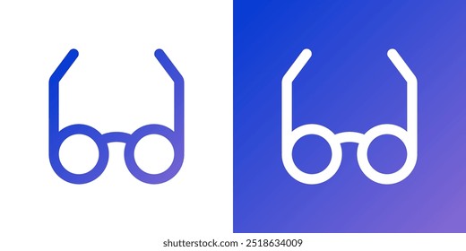 Icono de gafas de degradado mínimo. Regreso a la escuela. Ilustración vectorial, diseño plano