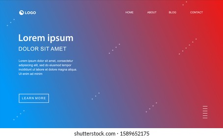 minimal gradient landing page design, modern background, vector eps 10