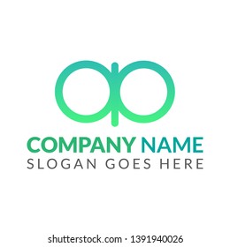 Minimal gradient line logo design template 