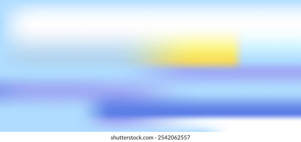 Minimal gradient ocean landscape view. Sea waves. Sun. Light blue color. Abstract summer background. Beautiful seaside. Pastel colored horizontal wide vector banner. Blurred sea gradient. 