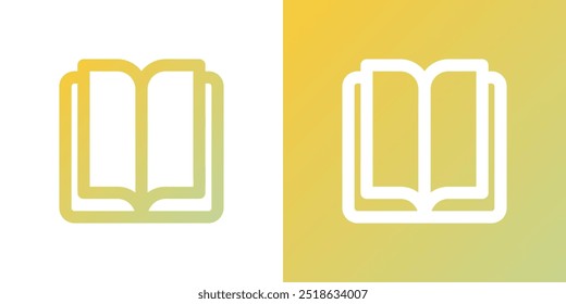 Icono de libro abierto de gradiente mínimo. Regreso a la escuela. Ilustración vectorial, diseño plano