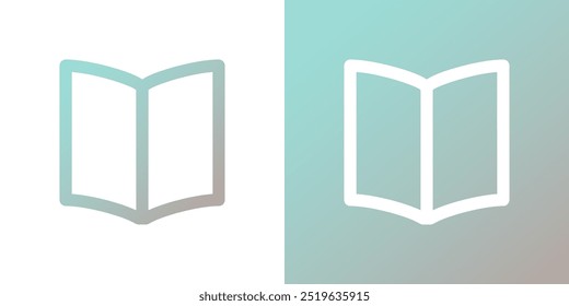 Minimal gradient open publication icon. Back to school. Vector illustration, flat design