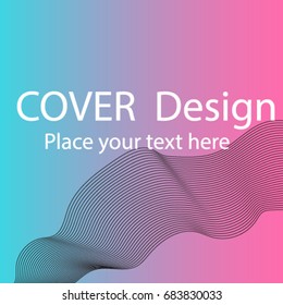 Minimal Gradient Pattern Blue Pink. Duo Tone Cover Design. Geometry Halftone Banner. Minimalist Hipster Broshure. Trendy Geometric Journal Cover. Bright Modern Vector Poster. Minimal covers design.