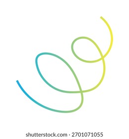 Diseño Abstractas de línea espiral degradada mínima sobre fondo blanco