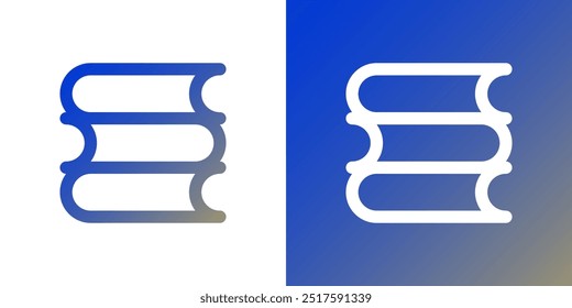 Minimal gradient stack of books icon. Back to school. Vector illustration, flat design