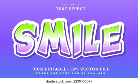 Minimal Gradient Word Smile Editable Text Effect Design, Effect Saved In Graphic Style