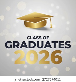 Minimale Graduierung Design für Klasse von 2026 Absolventen mit sauberem Layout und akademischen Thema