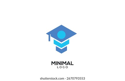 Minimale Graduierung Hut-Logo, Bildung Hut-Logo, Lerndesign-Konzept	