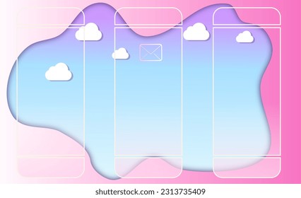Minimal graphic background vector illustration for social media, networking, geometry wallpaper art, dot line doodle design Colourful 