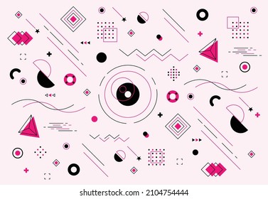 Minimal graphic design cover template with geometric shapes and lines. Colorful geometric background. Vector illustration