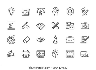 Minimal Graphic Design Related Icon Set
- Editable Stroke 