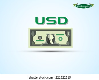 minimal graphic design vector of US dollar(USD) paper money