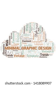 Minimal Graphic Design word cloud. Wordcloud made with text only.