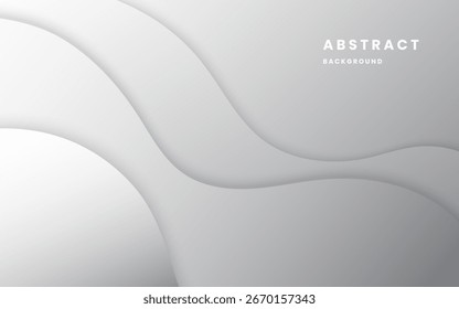 Minimal Gray Abstract Background with Soft Curved Layers for Modern Business and Presentation Design, Illustration vector 10 eps.