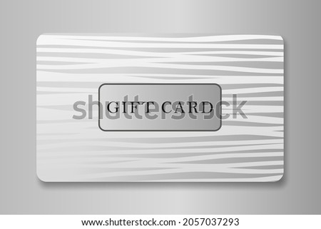 Minimal gray gift card design template with stripes isolated on white background.